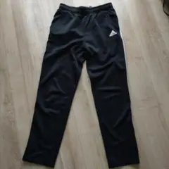 adidas 黒 ジャージ パンツ サイドストライプ