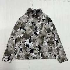 【美品】シアー 花柄 ハイネックトップス モノトーン 長袖 ラメ入り