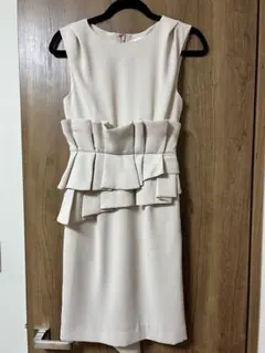FRAY I.Dノースリーブひざ丈ワンピース ベージュ