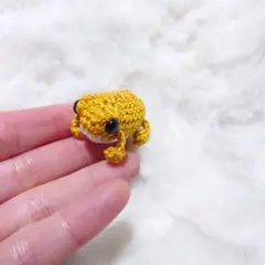 ◎□.ミモザ　ミニチュアかえるのあみぐるみ