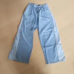 GU ライトブルー デニム ワイドパンツ
