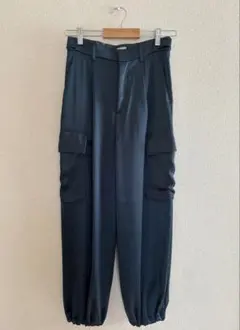 サテンカーゴパンツ ネイビー