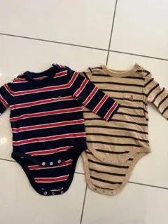 baby GAP ストライプロンパース 2枚セット