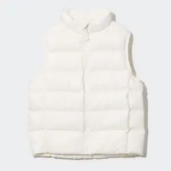 UNIQLO パフテックウォッシャブルベスト 130 オフホワイト キッズ