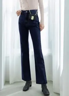 GRL ハイウエストセミフレアデニムパンツXSサイズ　cu289