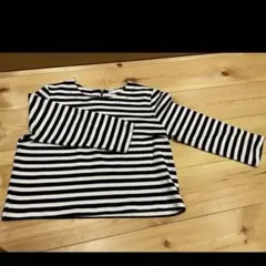 ボーダーカットソー 長袖　クロップド丈