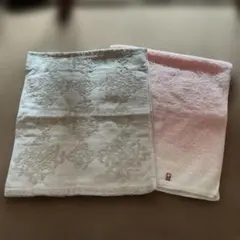 今治フェイスタオル2枚　グレー　ピンク
