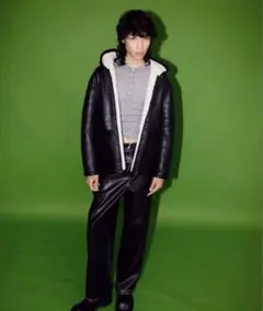 nknit NKNIT レザージャケット　ユニセックス synthetic leather padded jacket – NKNIT