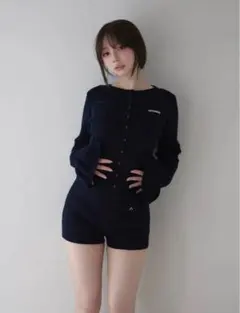 andmary アンドマリー Pansy knit set up ネイビー - メルカリ
