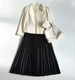 ビームス　コムサ＊ノーカラーツイード　セットアップ　卒業式　入学式　M