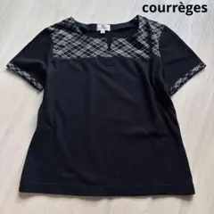 希少　美品　courregesクレージュ　半袖　サマーニット　日本製　コットン