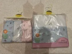 新品★マザウェイズ女の子用下着セット120cm 水色ねこ&エッフェル塔柄　肌着
