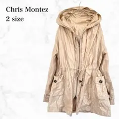 クリスモンテス　フード付きジップアップパーカー　2 綿混　ドロスト　薄手　羽織り