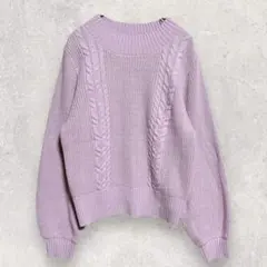 エニィスィス ニット M ピンク ケーブル編み 丸首 厚手のサムネイル