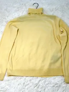 【日本製】ユニクロ カシミヤ100% タートルネックニット セーター M 黄