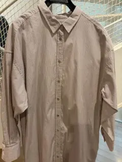 SLOBE IENA 細ストライプ ロングシャツワンピース