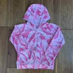 adidas キッズ パーカー ピンク 総柄