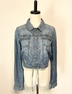 m936◆DIESEL◆ライトブルーしクロップドデニムジャケット◆Sサイズ