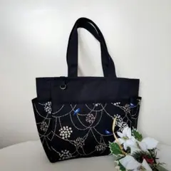 金子みすゞ 金魚 サイドポケット 肩掛けトートバッグ ハンドメイド