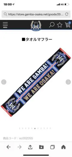 ガンバ大阪　タオルマフラー