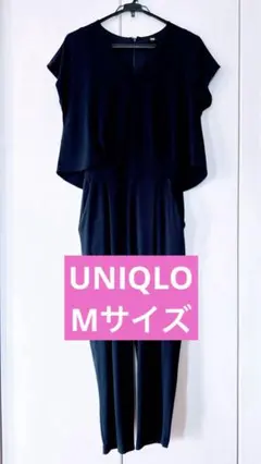 UNIQLO オールインワン　Mサイズ　ネイビー　Vネック　サロペット　ユニクロのサムネイル