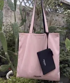 Prada Beauty 両面 キャンバストートバッグ ミニポーチ付きのサムネイル