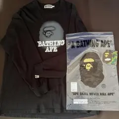 A BATHING APE アベイジングエイプ　ロンT 長袖　ブラックのサムネイル