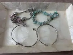 シルバーカラー ブレスレット 4点セット
