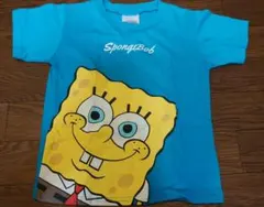 スポンジボブ プリント Tシャツ 青