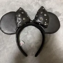 ミッキー耳カチューシャ 黒 スタッズ付き