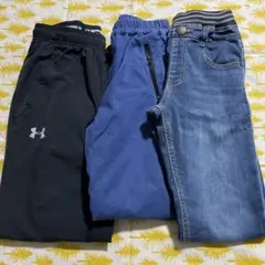 150、160キッズ　男の子ボトムス　秋冬　デニム　アンダーアーマー　3本