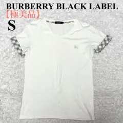 【極美品】バーバリーブラックレーベル　Tシャツ　ホワイト　ノバチェック　白　S