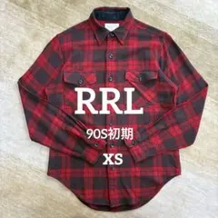 RRL ラルフローレン バッファローチェック ウエスタンシャツ 赤黒 長袖 Polo Ralph Lauren Cotton Check L/S Shirt 赤 XL ポロラルフ