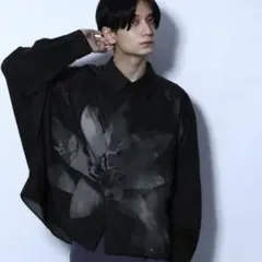 HARE カラーフラワードルマンシャツ ブラック