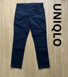 春夏秋物 UNIQLO スリムフィットチノパンツ ブラック ウェスト79cm