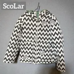 ScoLar スカラー 総柄リバーシブル中綿ブルゾン 幾何学×アート フードのサムネイル
