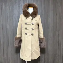 rich フォックスファーダッフルコート　リアルファー　M