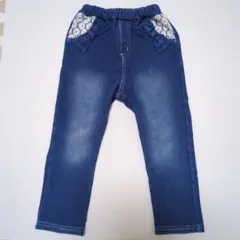 クーラクール ウサギ刺繍付きデニムパンツ 95