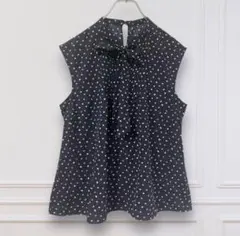 【ジャスグリッティー】ノースリーブ ブラウス ボウタイ 総柄 size 2