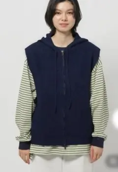 【新品】ニコアンド　ZIPニットフーディベスト