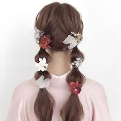 No.14 選べる チュールリボン、小花、パール ヘアピン 11点セット