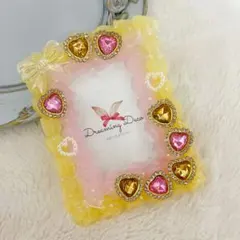 ハート ホイップデコ トレカケース 硬質ケース イエロー ピンク B8 推し活