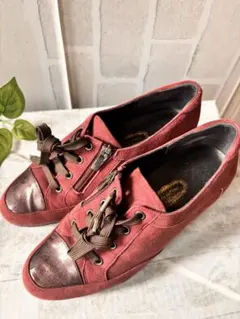 未使用美品銀座ヨシノヤ　高級シューズ サイドジップ　 スウェード生地 22.5