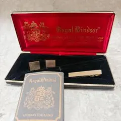 로얄 윈저 RoyalWindsor 스트라이프 커프스 버튼 넥타이 핀