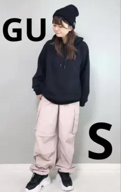 GU パラシュートカーゴパンツ　ピンク　S