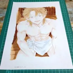 手描きオリジナルイラスト 彼女目線サウナデート① A4原稿用紙