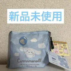 シナモロール　ポケット付きエコバッグ 水色