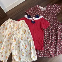 女の子 ワンピース トップス ボトムス ３点セット 100cm 夏服