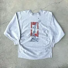 USA製 ヴィンテージ古着 90s スウェット テニス リバース仕様 L グレー