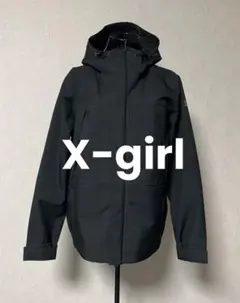 X-girlエックスガールマウンテンパーカー　サイズ2 ブラック無地